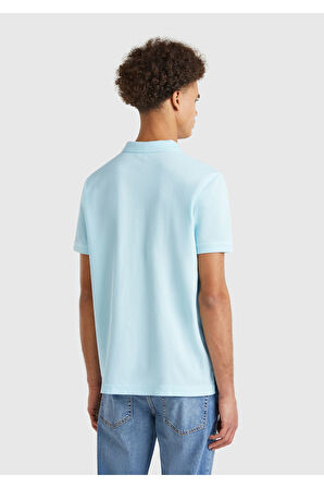 Erkek Açık Mavi Regular Fit Kısa Kollu Polo T-Shirt