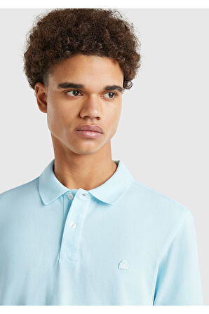 Erkek Açık Mavi Regular Fit Kısa Kollu Polo T-Shirt