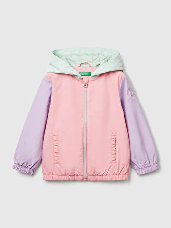 Benetton Kız Çocuk Renkli Yağmurluk 1-6 Yaş Pembe