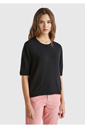United Colors Of Benetton Kadın / Kız Siyah Kazak (Model Kodu: 124A1002D10D2 )