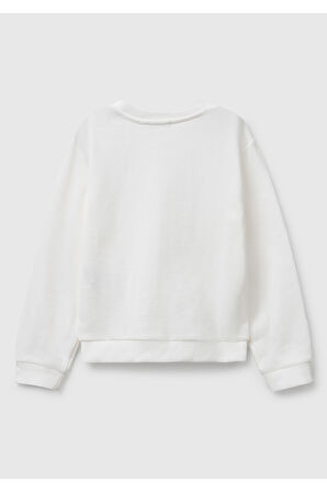 Benetton Kız Bebek Beyaz Sweatshırt