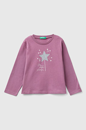 Kız Bebek Uzun T-Shirt - Mor | 2-3