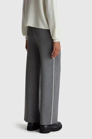 Antrasit Melanj Kadın / Kız Kdn_Viskoz Karışımlı Beli Lastikli Geniş Paça Pantolon Model Kodu: 17Q3DF013507