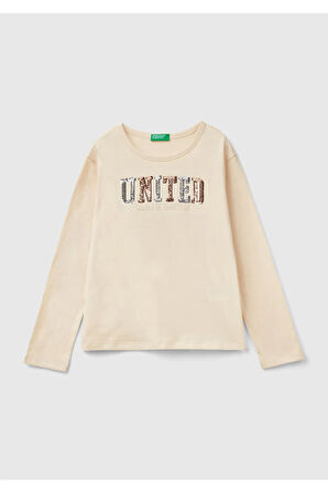 United Colors Of Benetton Kadın / Kız Krem Tişört (Model Kodu: 3Atnc10L0 )