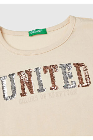 United Colors Of Benetton Kadın / Kız Krem Tişört (Model Kodu: 3Atnc10L0 )