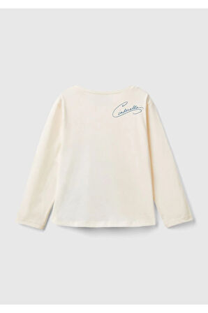 United Colors Of Benetton Kadın / Kız Ekru Tişört (Model Kodu: 3Atng10H8 )