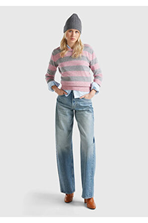 United Colors Of Benetton Kadın / Kız Pembe Kazak (Model Kodu: 103Me107E )