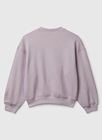 Benetton Payetli Kız Çocuk Lila Sweatshırt 3J68C10QI