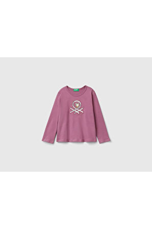 United Colors Of Benetton Kadın / Kız Pembe Tişört (Model Kodu: 3Atng10Gı )
