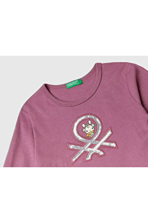 United Colors Of Benetton Kadın / Kız Pembe Tişört (Model Kodu: 3Atng10Gı )