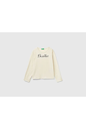 United Colors Of Benetton Kadın / Kız Ekru Tişört (Model Kodu: 3Atnc10L0 )