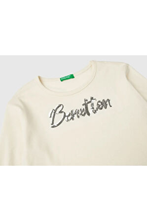 United Colors Of Benetton Kadın / Kız Ekru Tişört (Model Kodu: 3Atnc10L0 )