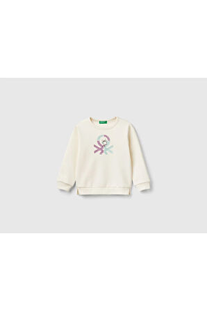United Colors Of Benetton Kadın / Kız Ekru Sweatshırt (Model Kodu: 39M2G10Gm )