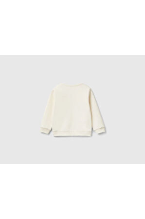 United Colors Of Benetton Kadın / Kız Ekru Sweatshırt (Model Kodu: 39M2G10Gm )