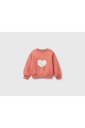 United Colors Of Benetton Kadın / Kız Pembe Sweatshırt (Model Kodu: 124A39M2G10Gd )