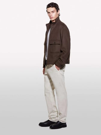 Pamuk Karışımlı Dar Kesim Cepli Kadife Chino Pantolon Erkek 0L8 Pantolon - 324A41ZNSF04R