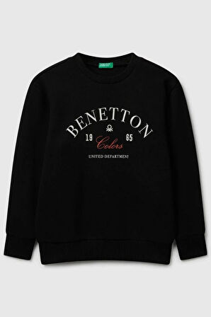 United Colors of Benetton Erkek Çocuk 3J68C10PZ-25K  Sweatshirt Siyah