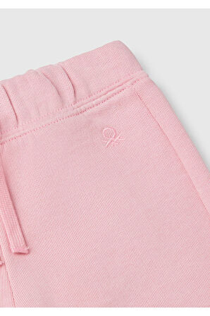 Kız Çocuk Pembe Logo İşlemeli Eşofman Altı