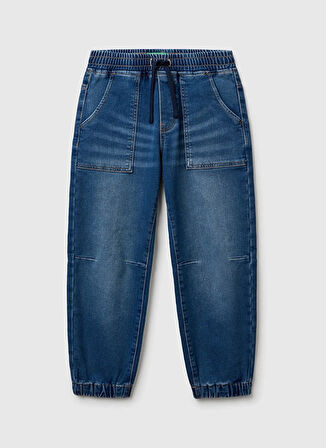 Benetton Yüksek Bel Düz Paça Koyu Mavi Erkek Çocuk Pantolon 44LGCF04J