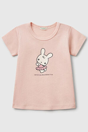 United Colors of Benetton Kız Bebek T shirt A.Pembe 3I9WA1062