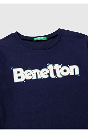 United Colors Of Benetton Erkek Mavi Tişört (Model Kodu: 3Atng10Gu )