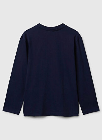 Benetton Baskılı Lacivert Erkek Çocuk T-Shirt 3I1XC10Q3