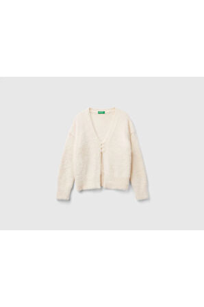 United Colors Of Benetton Kadın / Kız Ekru Hırka (Model Kodu: 124A19Bac601L )