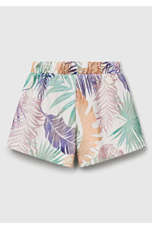 Benetton Kız Çocuk G Desenli Şort