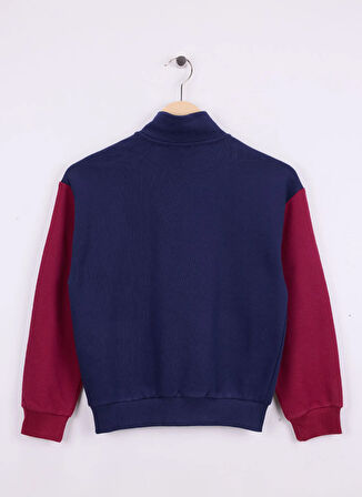 Benetton Nakışlı Kız Çocuk Lacivert - Bordo Sweatshırt 3J68C505D