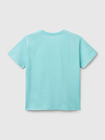 Benetton Erkek Çocuk Baskılı Tshirt 1-6 Yaş Turkuaz