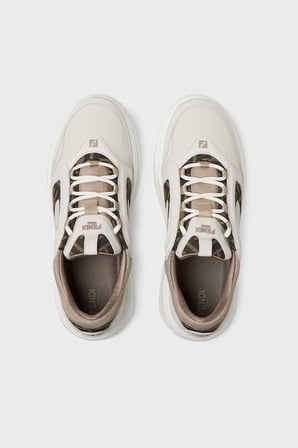 Fendi Logolu Deri Karışımlı Sneaker Ayakkabı Erkek AYAKKABI 7E1728 AU20 F1RSR BEYAZ