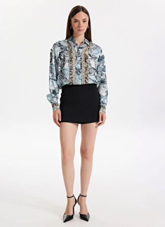 Just Cavalli Koyu Mavi Kadın Gömlek 78PAL2A6