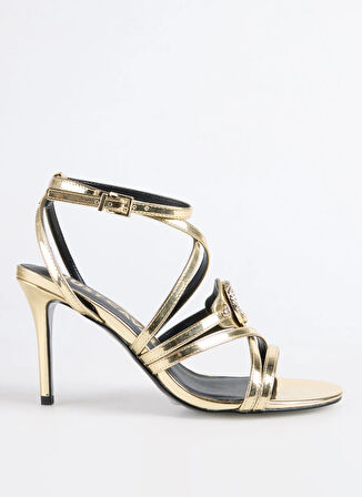 Altın   Kadın Topuklu Sandalet