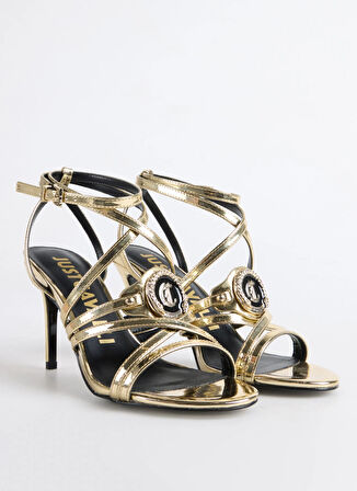 Altın   Kadın Topuklu Sandalet