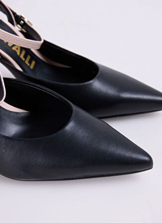 Just Cavalli Deri Bej - Siyah Kadın Topuklu Ayakkabı 78RA3S09