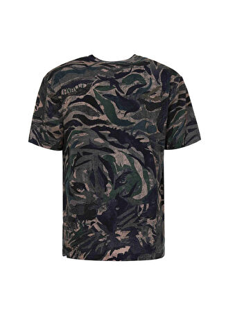 Just Cavalli Bisiklet Yaka Haki Erkek T-Shirt 79OAHE25