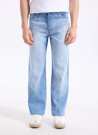 Just Cavalli Mavi Erkek Yazı Baskılı Denim Pantolon 78PM502 REGULAR