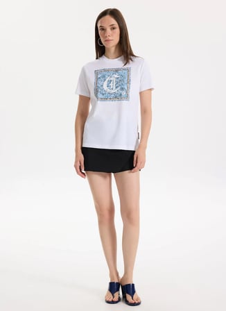 Just Cavalli Siyah Kadın T-Shirt 78PAHC12