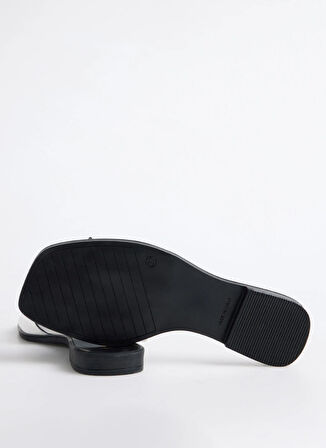 Beyaz Kadın Deri  Terlik