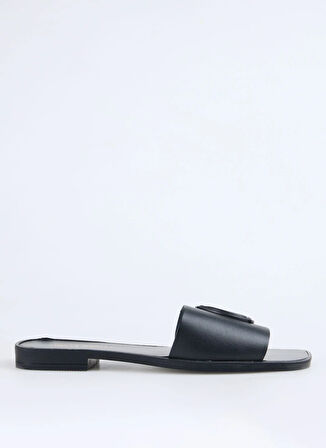 78RA3S93 Siyah Kadın Deri  Terlik