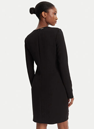 Just Cavalli Yuvarlak Yaka Düz Siyah Standart Kadın Elbise 79PAO918
