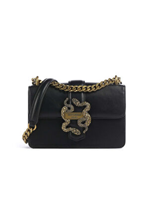 Kadın Yılan Tokalı Zincir Askılı Çapraz Askılı Çanta - Siyah | undefined