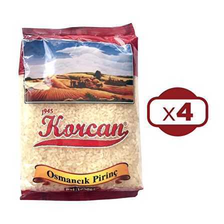 Korcan Osmancık Pirinç 1 kg 4 lü