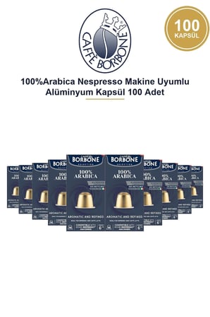 100%Arabica Nespresso Makine Uyumlu Alüminyum Kapsül 100 Adet