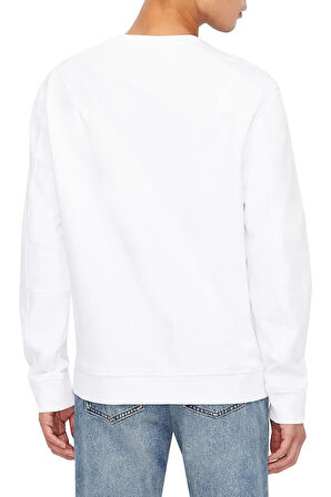 ERKEK Önde AX Logolu Bisiklet Yaka Sweatshirt - Beyaz | S