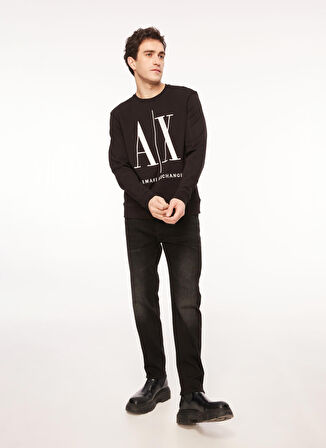 Armani Exchange Bisiklet Yaka Siyah Erkek Sweatshırt 8NZMPA 1200 BLACK