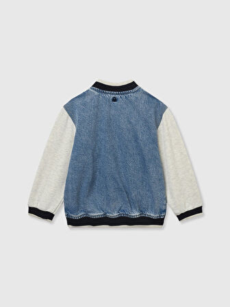 Benetton Erkek Çocuk Denim Bomber Ceket 1-6 Yaş Mavi