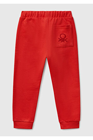 Erkek Çocuk Kırmızı Arka Cebi Logo Eşofman Altı