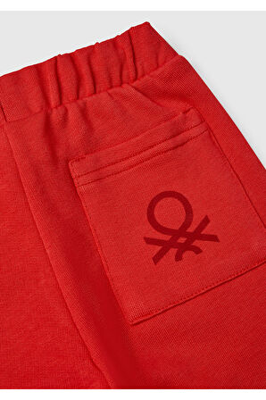 Erkek Çocuk Kırmızı Arka Cebi Logo Eşofman Altı