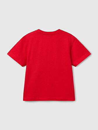 Benetton Erkek Çocuk Figürlü Tshirt 1-6 Yaş Kırmızı